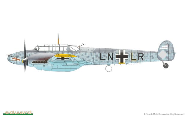 Prefab model 1/72 aircraft Bf 110E ProfiPack Eduard 7083