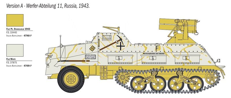 Assembly model 1/35 semi-tracked vehicle 15 cm Panzerwerfer 42 auf Sd.Kfz. 4/1 Italeri 6546