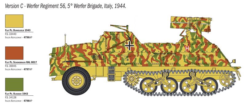 Assembly model 1/35 semi-tracked vehicle 15 cm Panzerwerfer 42 auf Sd.Kfz. 4/1 Italeri 6546