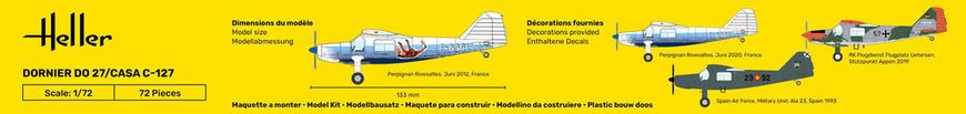 Prefab model 1/72 aircraft Dornier Do 27 / CASA C-127 Starter kit Heller 35304