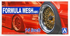 Комплект коліс 1/24 Formula Mesh(4H) 14 inch Aoshima 05325, Немає в наявності