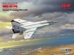 Assembled model 1/72 aircraft MiG-25PU, Soviet training aircraft ICM 72178