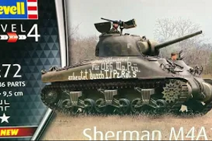 Идеальный подарок для ребенка! Обзор сборной модели Sherman M4A1 от Revell 1:72