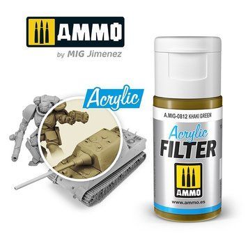 Acrylic filter Green khaki FILTER (Khaki Green) Ammo Mig 0812
