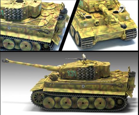 Сборная модель 1/35 танк TIGER-I Version MID Academy 13287