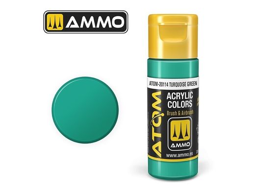 Акриловая краска ATOM Turquoise Green Ammo Mig 20114