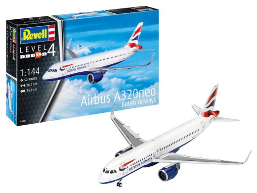 Збірна модель 1/144 літак Airbus A320 neo British Airways Revell 03840