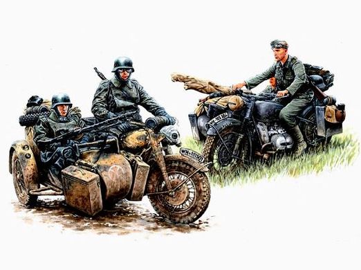 Figures 1/35 German motorcyclists on motorcycles (photo-etched) MASTER BOX MB 3548F