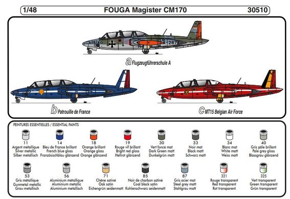 Fouga Magister CM 170 Heller 30510 jet plane 1/48 kit