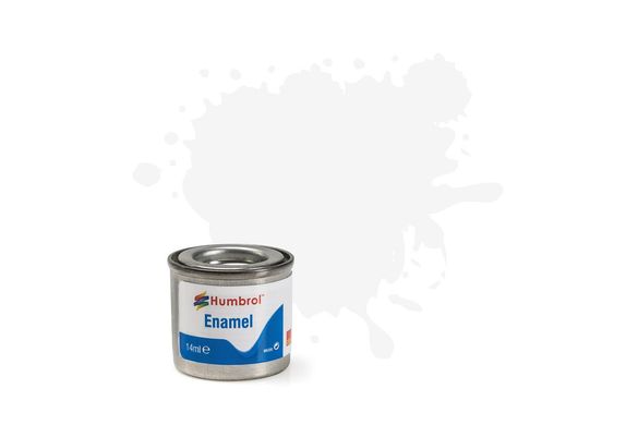 Емалева фарба 130 White - Satin - 14ml Enamel Paint Humbrol AA1434