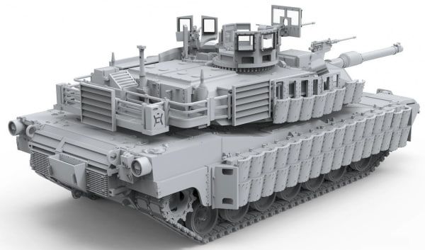 Assembled model 1/72 tank M1A2 SEP ABRAMS Tusk II Meng 72-003