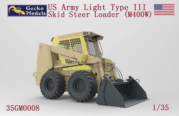 Assembled model 1:35 loader US Army Light Type III Skid Steer Loader (M400W) Gecko Models 35GM0008