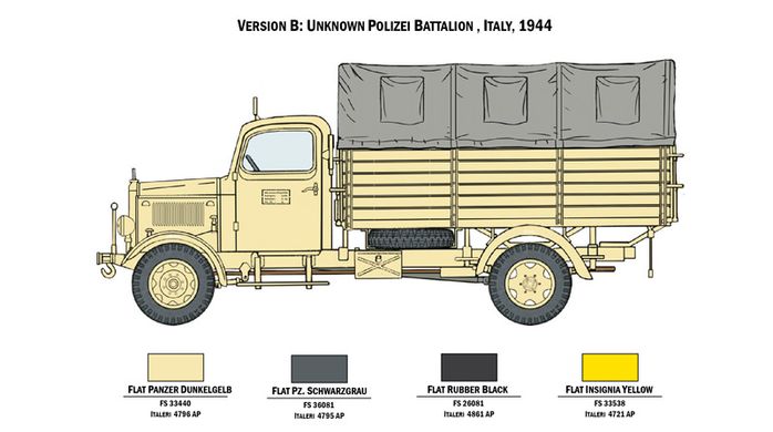 Збірна модель 1/35 військовий автомобіль Mercedes-Benz L3000 S Italeri 6558