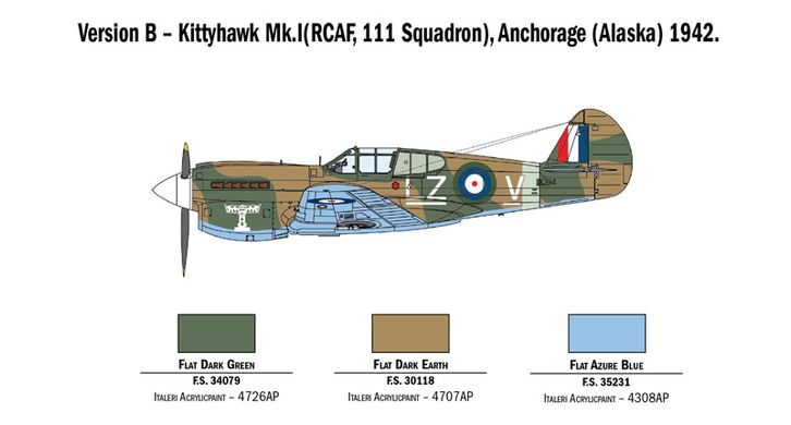 Prefab model 1/48 P-40 E/K KITTYHAWK fighter-bomber Italeri 2795