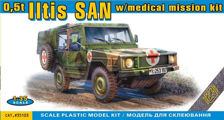 Assembled model 1/72 military ambulance Volkswagen ILTIS ACE 35103