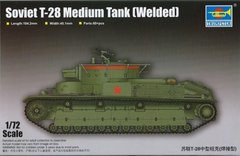 Сборная модель 1/72 танк soviet T-28 Medium Tank (Welded) Trumpeter 07150