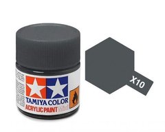 Акриловая краска X10 вооруженный металл (Gun Metal) 10мл Tamiya 81510