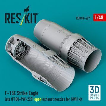 Масштабная модель 1:48 с открытыми выхлопными соплами F‑15E Strike Eagle поздней модификации (F100-PW-229) для набора GWH (3D-печать) Reskit RSU48-062