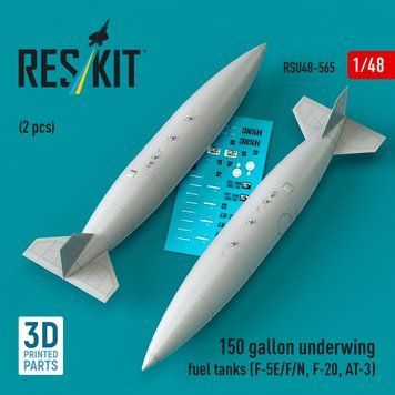 Масштабна модель 1:48 підкрилові паливні баки на 150 галонів (F-5E/F/N, F-20, AT-3) (2 шт.) Reskit RSU48-0565