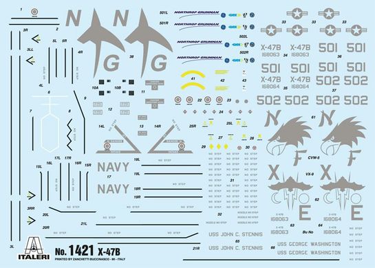 Збірна модель 1/72 безпілотний літальний апарат 1/72 (UCAV) X-47B Northrop Grumman Italeri 1421