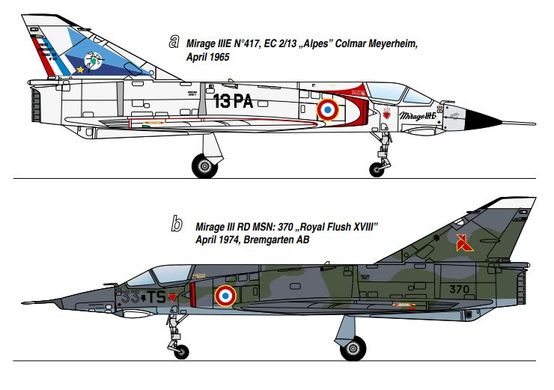 1/48 Mirage IIIE/RD Heller 30422 jet aircraft assembly model