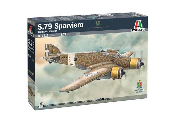 Сборная модель 1/72 бомбардировщик SM79 Sparviero Italeri 1412