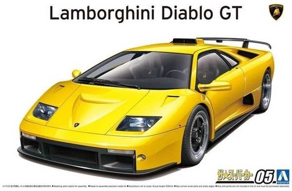 Сборная модель 1/24 автомобиля Lamborghini Diablo GT Aoshima 05899