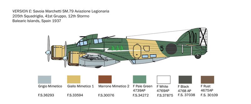 Збірна модель 1/72 бомбардувальник SM79 Sparviero Italeri 1412