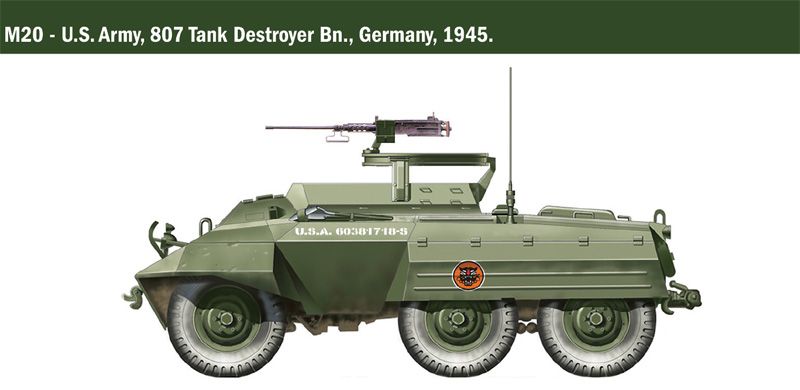 Збірна модель 1/56 бронемашини M8/M20 Italeri 15759