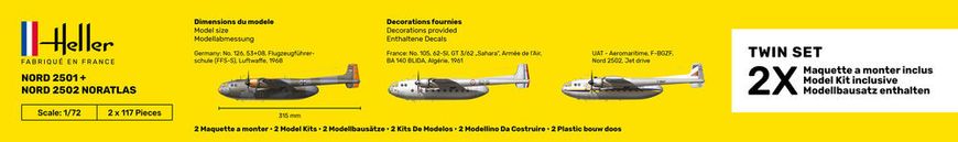 Сборная модель Самолета Nord 2501/2502 Noratlas Heller 55374 1:72