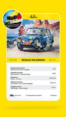 Сборная модель 1/24 автомобиль Renault R8 Gordini Стартовый набор Heller 56700