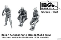 Сборная модель 1/72 3D Printed Set Italian Autocannone 3Ro da 90/53 Crew IBG Models 72U032