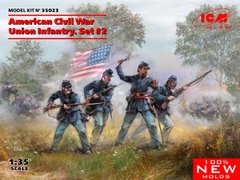 Фігури 1/35 Громадянська війна в Америці Піхота Союзу. Набір 2 ICM 35023