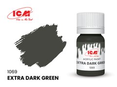 Акриловая краска Экстра темно-зеленый (Extra Dark Green) ICM 1069