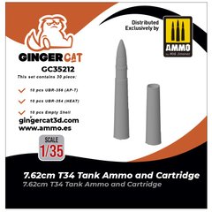 Scale model 1/35 tank ammunition (30 pcs.) for the tank T-34/76 Ginger Cat 35212, In stock