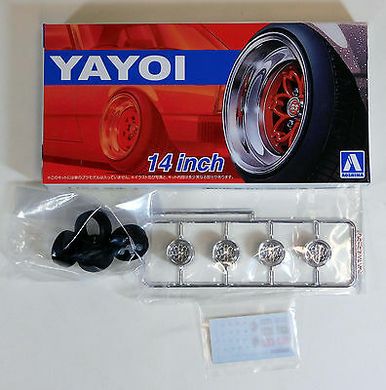 Збірна модель 1/24 комплект коліс Yayoi 14 inch Aoshima 05256, В наявності