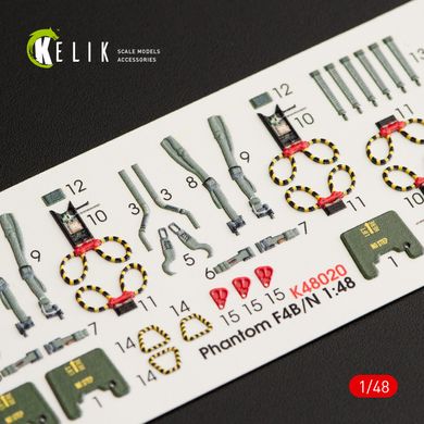 Interior 3D decals 1/48 for F-4B/N Academy Kelik kit K48020, In stock