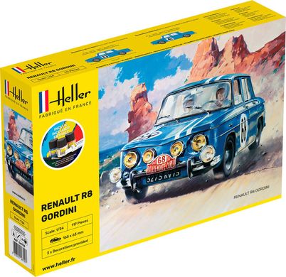 Сборная модель 1/24 автомобиль Renault R8 Gordini Стартовый набор Heller 56700