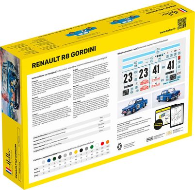 Сборная модель 1/24 автомобиль Renault R8 Gordini Стартовый набор Heller 56700