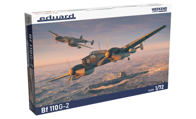 Prefab model 1/72 aircraft Bf 110G-2 Weekend edition Eduard 7468
