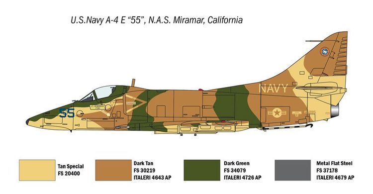 Assembled model 1/72 aircraft US NAVY "Top Gun" F-14A vs A-4F Italeri 1422