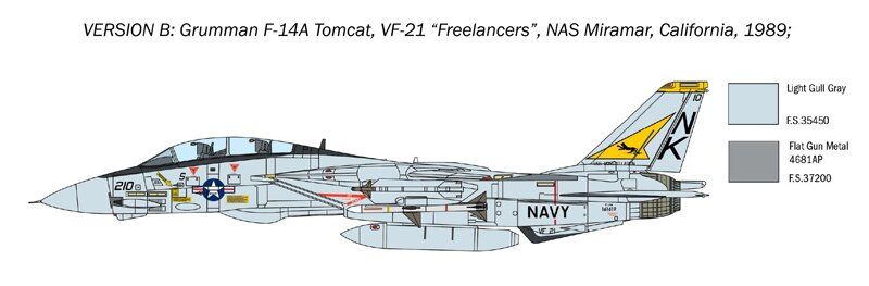 Збірна модель американський літак F-14A Tomcat Italeri 1414