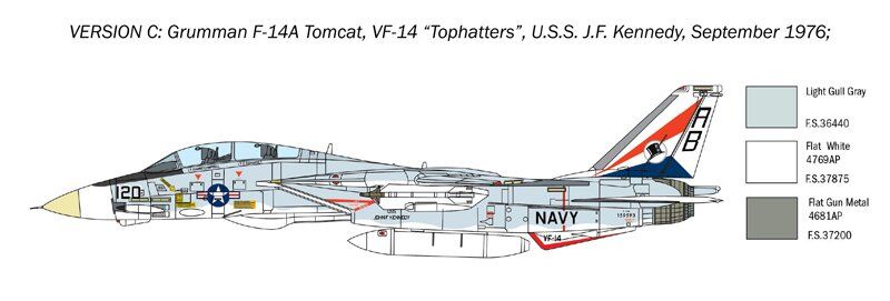 Collected model 1/72 American aircraft F-14A Tomcat Italeri 1414